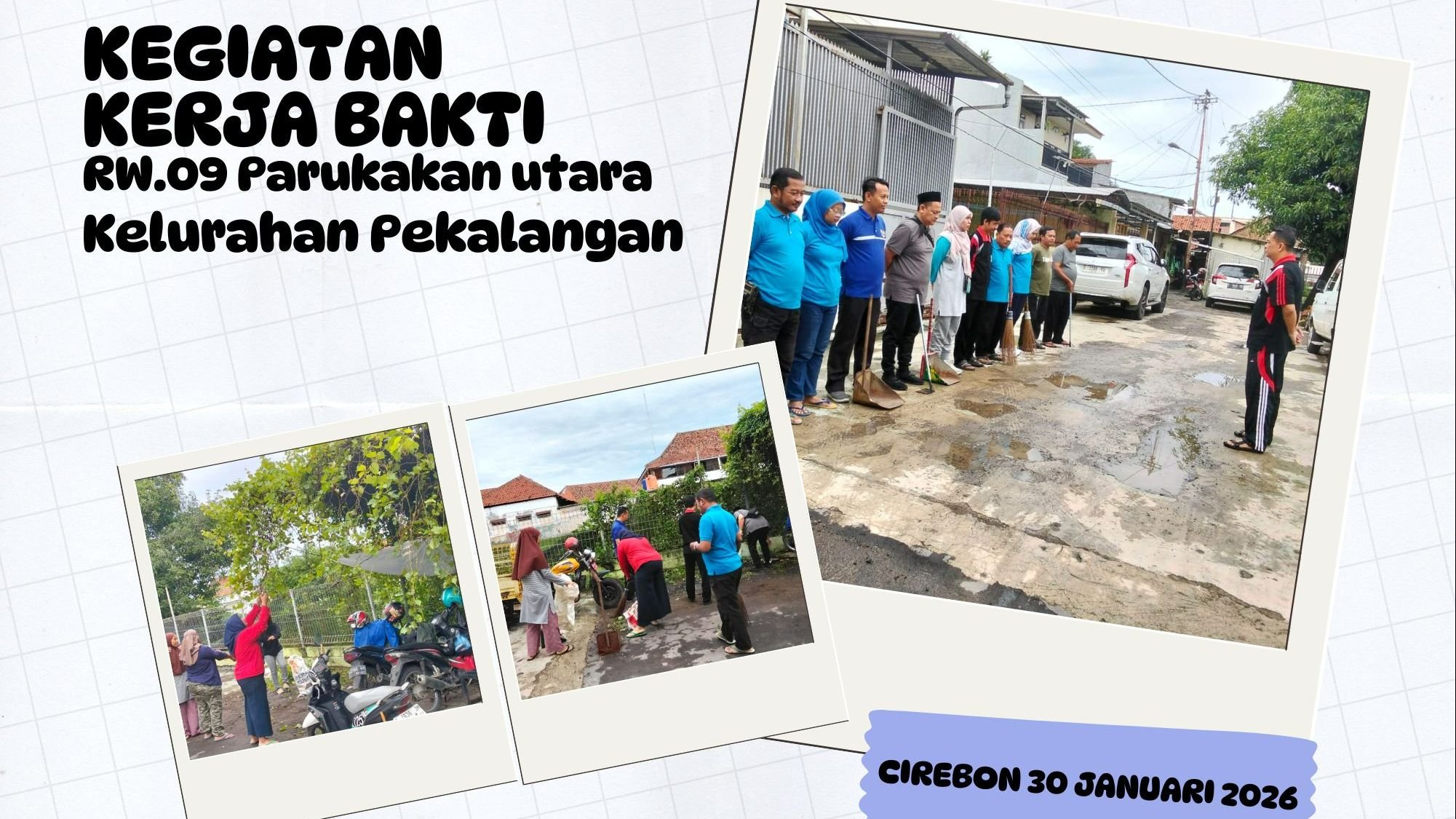 Kompak dan Peduli, Kelurahan Pekalangan Gelar Kerja Bakti Bersama Warga RW 09 Parujakan Utara