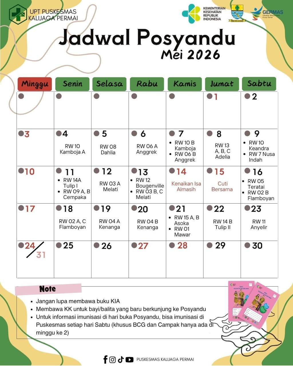 Jadwal Posyandu Bulan Mei 2026