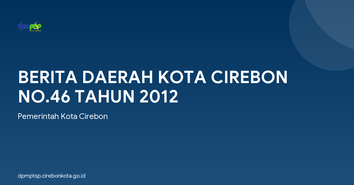 BERITA DAERAH KOTA CIREBON NO.46 TAHUN 2012
