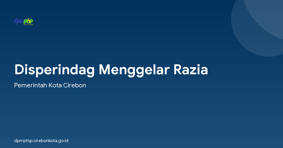 Disperindag Menggelar Razia