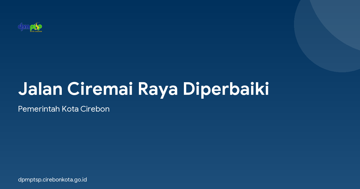 Jalan Ciremai Raya Diperbaiki