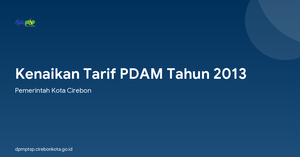 Kenaikan Tarif PDAM Tahun 2013