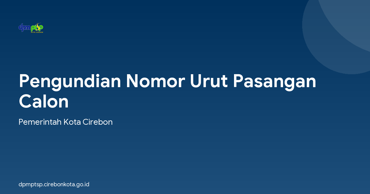 Pengundian Nomor Urut Pasangan Calon