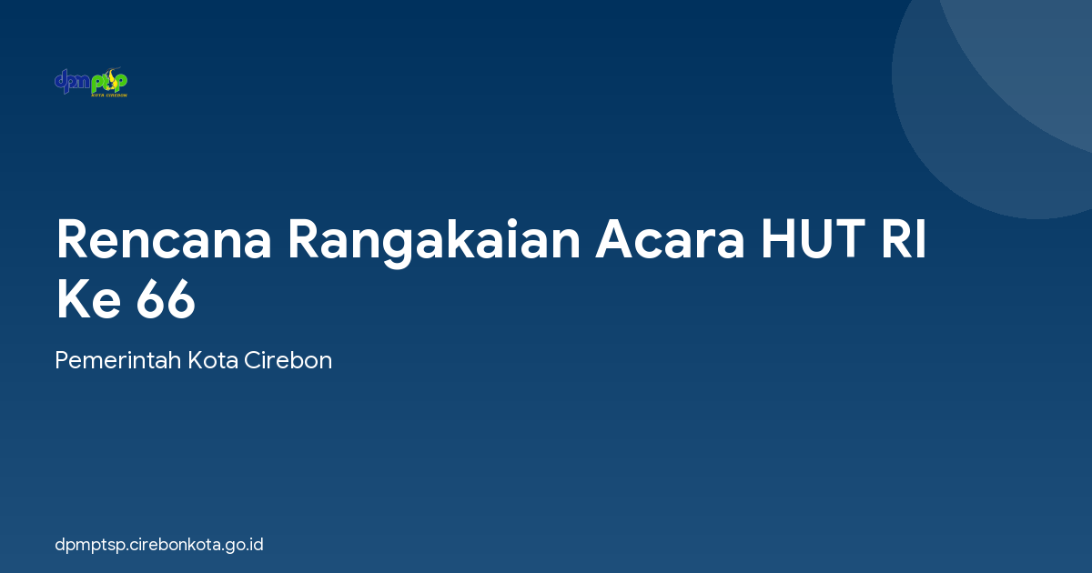 Rencana Rangakaian Acara HUT RI Ke 66