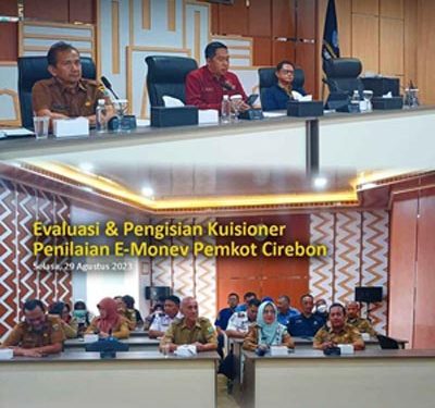 Rapat Evaluasi dan Pengisian Kuisioner Penilaian E-Monev Pemerintah Daerah Kota Cirebon oleh Komisi Informasi Jawa Barat